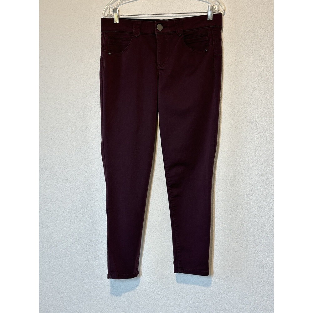 Democracy "Ab" Solution Womens Size 10 Maroon Stretch Jeans Skinny 33x27